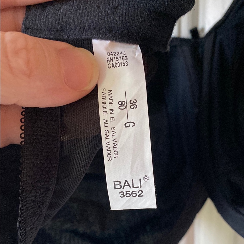 Bali Black Full-Coverage Bra with Supportive Straps 36G - Picture 2 of 8